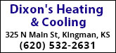 Dixon's Heating & Cooling Sponsorship Banner